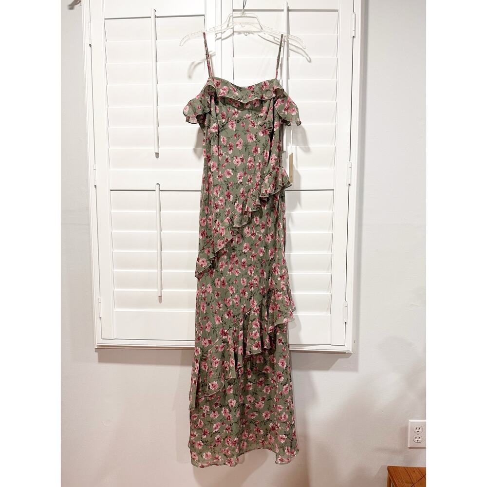 Joie Floral Ruffle Maxi Dress Size 8 Cottagecore Garden Party Wedding Guest Boho